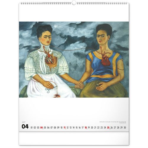 Falinaptár képes  480×560mm Frida Kahlo Realsystem 2027.