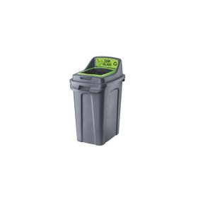   Szemetes kuka műanyag szelektív 50 literes antracit/zöld UP294-212