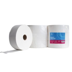  Toalettpapír 2 rétegű közületi átmérő: 27 cm 100% cellulóz 360 m/tek 6 tekercs/csomag erősített duda Bluering® hófehér
