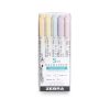 Szövegkiemelő készlet, 1,4/4 mm, kétvégű, Zebra Mildliner Highlighter Gentle, 5 különböző szín