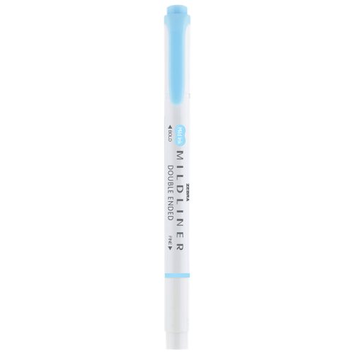 Szövegkiemelő 1,0/3,5 mm, kétvégű, Zebra Mildliner Fluorescent, kék