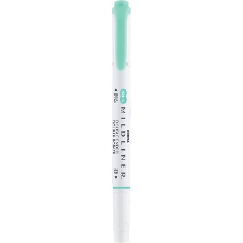 Szövegkiemelő 1,0/3,5 mm, kétvégű, Zebra Mildliner Fluorescent, türkiz