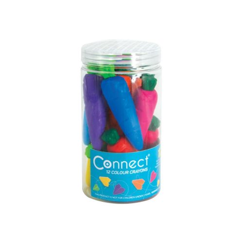 Zsírkréta készlet, répa alakú Connect, 12 klf. szín