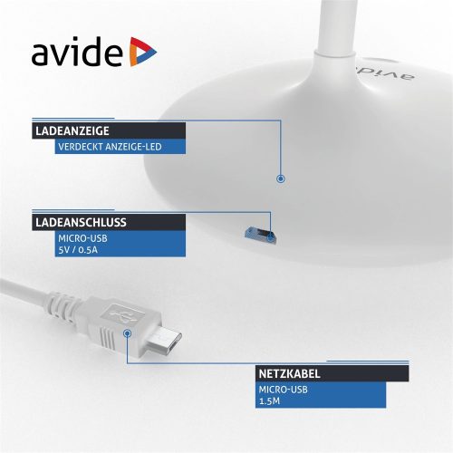 Asztali LED lámpa, Minimal, 4W, 4000K, AVIDE, fehér