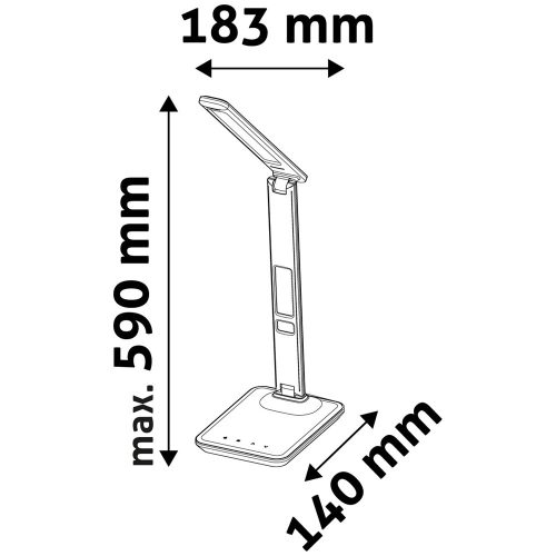Asztali LED lámpa, Nathan, kijelzős, 6W, 5000K, AVIDE, fehér