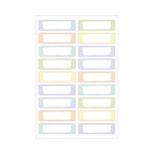 Etikett ruhacímke iskolai, 45 x 13 mm 36 címke/2 ív, Avery pasztell