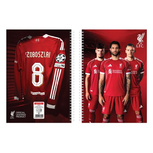 Füzet spirál A4, 70lapos, kockás 10 db/csomag Liverpool