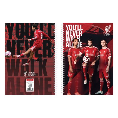 Füzet spirál A4, 70lapos, kockás 10 db/csomag Liverpool