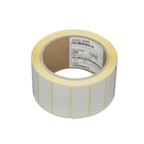 Etikett címke thermo, 40x80mm, tekercses, 1000 címke/tekercs fehér