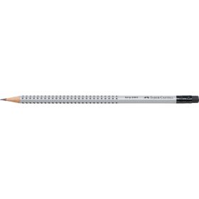   Grafitceruza B,radíros háromszögletű GRIP 2001 Faber-Castell ezüst test