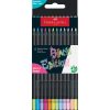 Színes ceruza készlet háromszögletű BLACK EDITION Faber-Castell neon+pasztell fekete test 12klf. szín