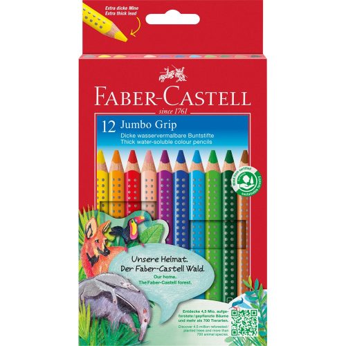Színes ceruza készlet háromszögletű GRIP Jumbo Faber-Castell  12klf. szín