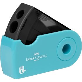   Hegyező dupla tartályos, balkezes SLEEVE Faber-Castell türkiz színben