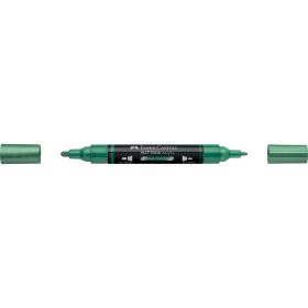   Akril marker kétvégű MULTIMARK 295 Faber-Castell metál zöld