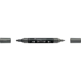   Akril marker kétvégű MULTIMARK 297 Faber-Castell metál acélszürke