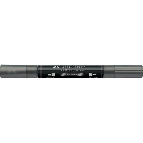 Akril marker kétvégű MULTIMARK 297 Faber-Castell metál acélszürke