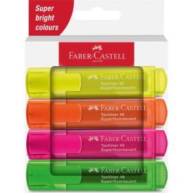   Szövegkiemelő készlet 1-5mm vágott papír dob Faber-Castell 46 fluoreszkáló sárga,narancs,rózsaszín,zöld 4klf. szín
