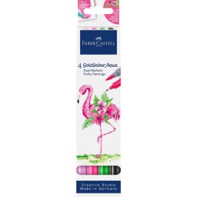   Rostirón, filctoll készlet akvarell kétvégű GOLDFABER AQUA Bolyhos flamingó Faber-Castell 4klf. szín