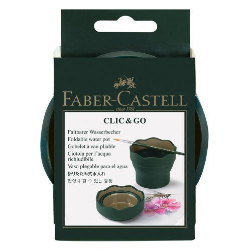 Ecsettál összecsukható mechanizmussal CLIC&GO Faber-Castell sötétzöld