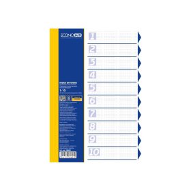   Elválasztólap, A4, prespán mintás 160 micron, 10 részes, PP Economix