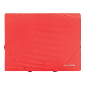 Gumis mappa A4, PP rombuszmintás, Economix piros