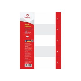   Elválasztólap, A4, PP prespán mintás 110 micron, 5 részes, Optima
