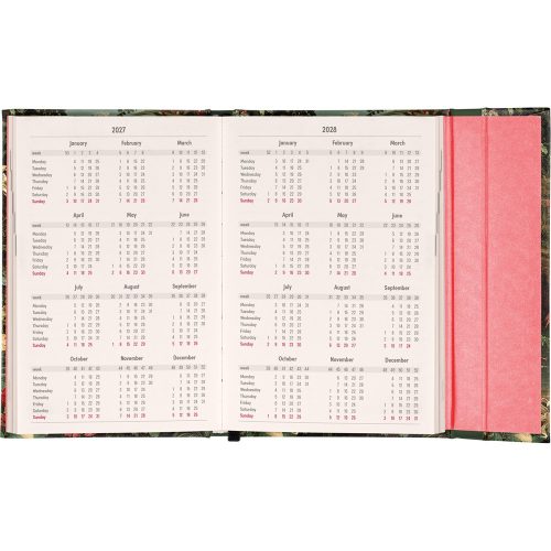 Határidőnapló mágnessel záródó, heti, fehér lapokkal Flamingo 110x160mm, Presco