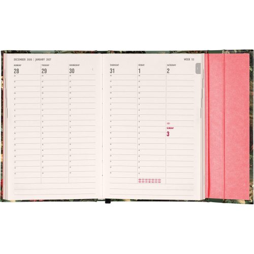 Határidőnapló mágnessel záródó, heti, fehér lapokkal Flamingo 110x160mm, Presco