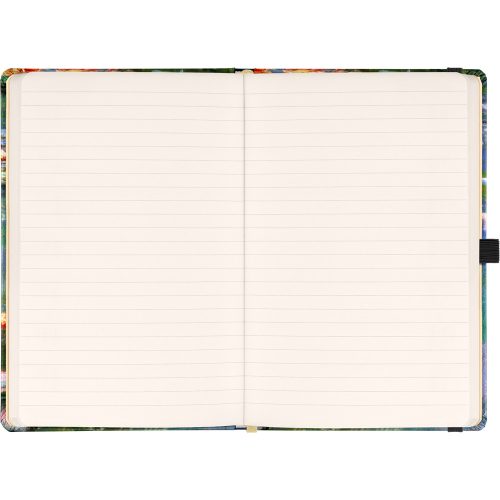 Keménytáblás notesz krémszínű lapokkal, vonalas, leszorító gumiszalaggal Claude Monet 130x210mm, Presco