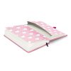 Keménytáblás notesz krémszínű lapokkal, vonalas, leszorító gumiszalaggal Hello Kitty 130x210mm, Presco