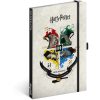 Keménytáblás notesz krémszínű lapokkal, vonalas, leszorító gumiszalaggal Harry Potter 130x210mm, Presco