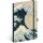 Keménytáblás notesz krémszínű lapokkal, vonalas, leszorító gumiszalaggal Katsushika Hokusai 130x210mm, Presco