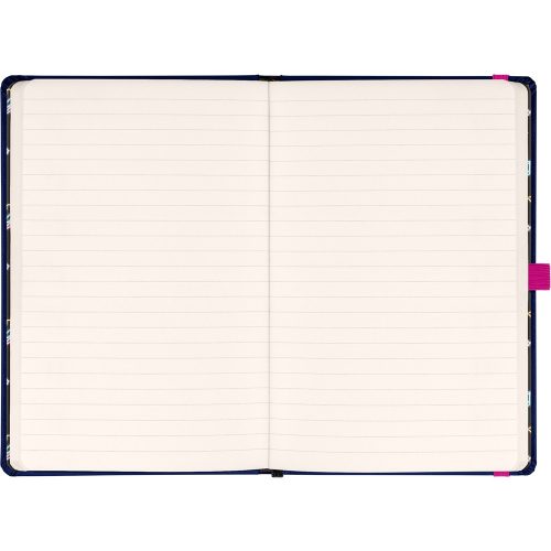 Keménytáblás notesz krémszínű lapokkal, vonalas, leszorító gumiszalaggal Kuromi 130x210mm, Presco