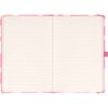 Keménytáblás notesz krémszínű lapokkal, vonalas, leszorító gumiszalaggal Pink 130x210mm, Presco
