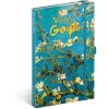 Keménytáblás notesz krémszínű lapokkal, vonalas, leszorító gumiszalaggal Vincent van Gogh 130x210mm, Presco