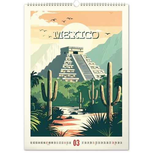 Falinaptár képes  330x460mm Vintage Posters – Distant Travels Realsystem 2027.