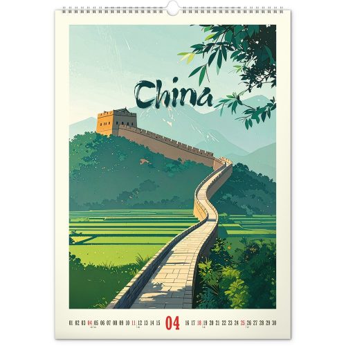 Falinaptár képes  330x460mm Vintage Posters – Distant Travels Realsystem 2027.