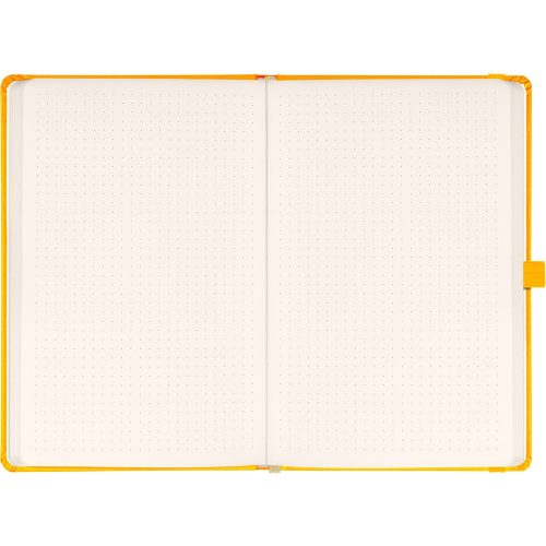 Klasszikus notesz Vivella borítással Yellow, pontozott, 13x21cm, Presco