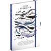 Keménytáblás tervező krémszínű lapokkal, kétheti beosztással, leszorító gumiszalaggal Marine Life 130x210mm, Presco