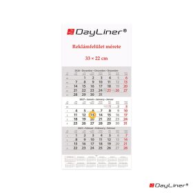   Speditőr naptár 1 tömb, 3 hónap SP-1 330 × 670 mm, fehér lapokkal Fejrész üres Dayliner 2027.