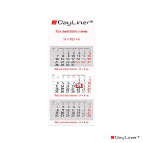   Speditőr naptár 3 tömb, 3 hónap Maxi Classic 350 × 820 mm, fehér lapokkal Fejrész üres Dayliner 2027.