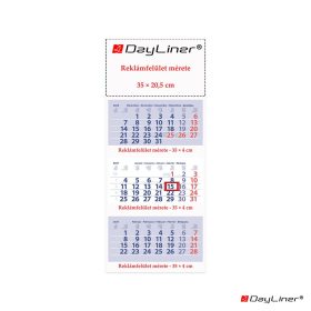   Speditőr naptár 3 tömb, 3 hónap Maxi Club 350 × 820 mm, fehér lapokkal Fejrész üres Dayliner 2027.