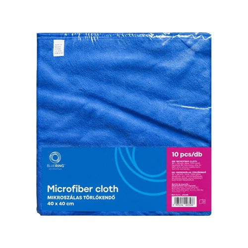 Törlőkendő mikroszálas 40 x 40 cm 300 g/m2 10 darab/csomag Bluering® Kék