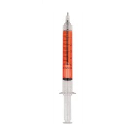   Golyóstoll nyomógombos műanyag piros test, Vaccine, írásszín kék 50db/doboz