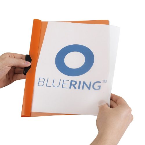 Gyorsfűző klip mappa A4, műanyag 60laphoz fém klippes Bluering® narancssárga