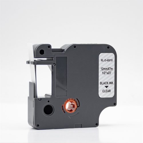 Feliratozógép szalag kompatibilis Dymo D1 S0720500/45010 12mmx7m ECO fekete/víztiszta