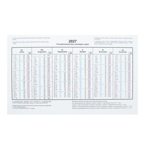 TB számfejtési naptár A.3516-38/2027