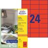 Etikett címke, 70 x37mm, univerzális, 24 címke/ív, 100 ív/doboz, Avery piros