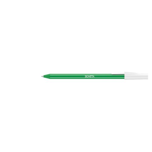 Golyóstoll 0,7mm, kupakos, Ico Signetta, írásszín zöld
