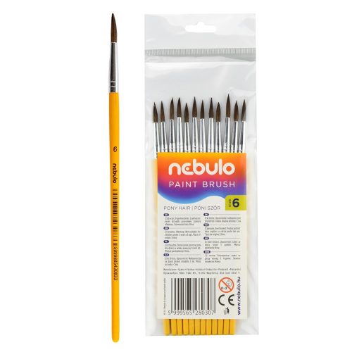 Ecset 6-os festett nyéllel 12 db/csomag, Nebulo